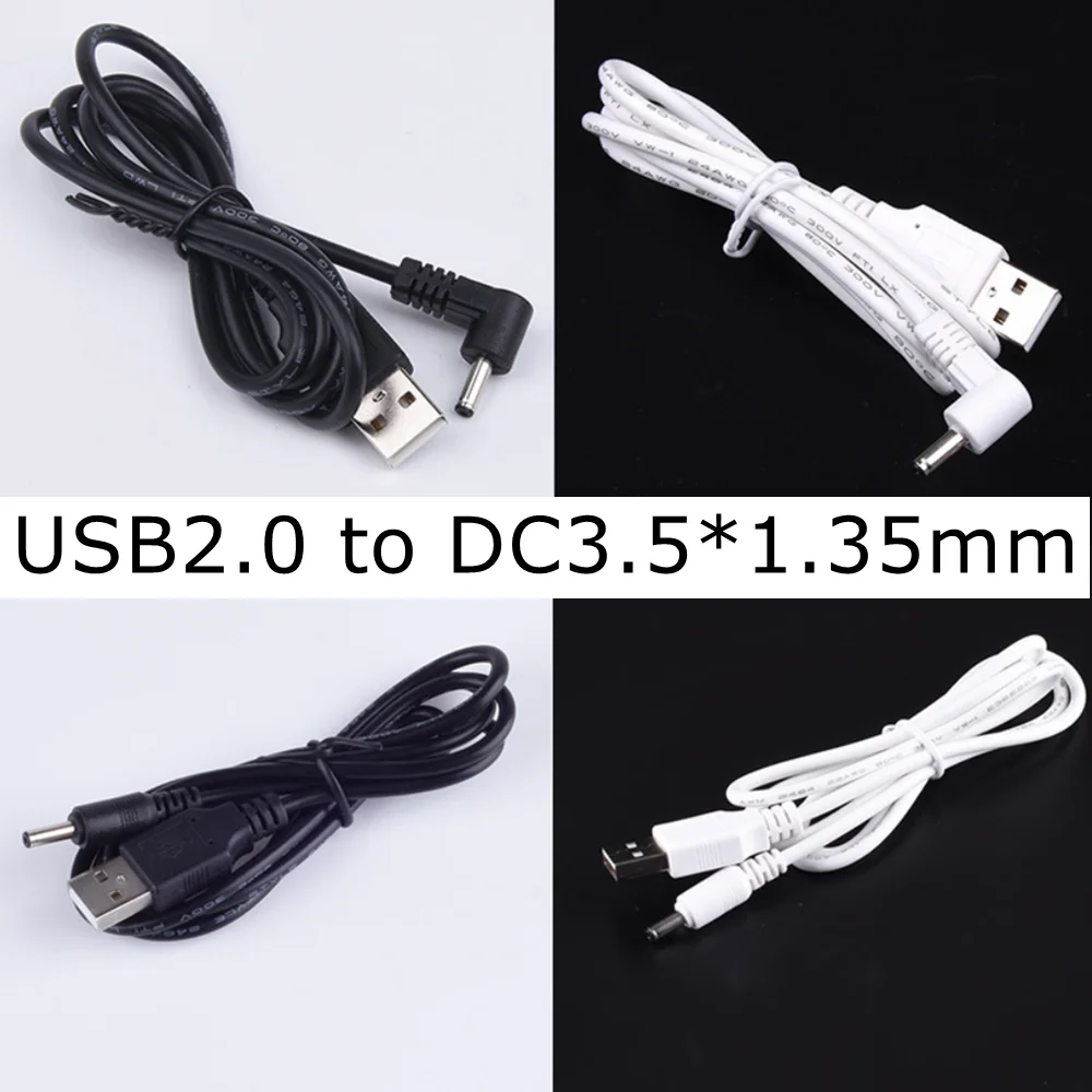 

100 pieces USB2.0 to 3.5 mm/1.35 mm DC splitter Cable 5 Volt 2A DC Barrel Jack Power Cable USB 3.5x1.35mm 1m