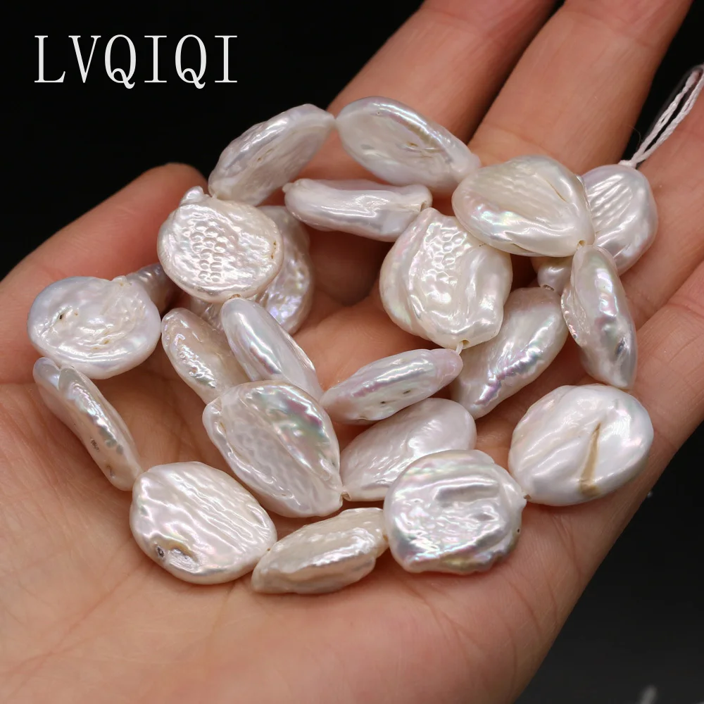 Natural Freshwater Pearl Beads White Baroque Button Loose Pearls For Jewelry DIY Necklace Bracelet Earring Accessories Making