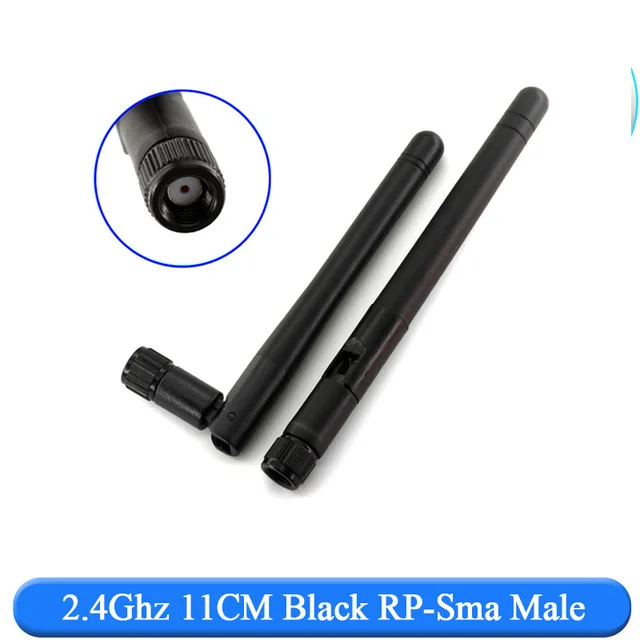 2 uds Antenna WIFI 2,4G RP SMA macho Universal antenas amplificador Router WLAN Antenne de 2400-2500mhz