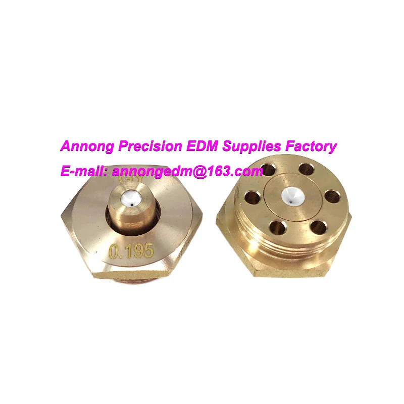 Ceramic+Diamond Water/Wire Guide Nozzle Ø0.215mm for Medium-Speed CNC EDM Wire Cutters