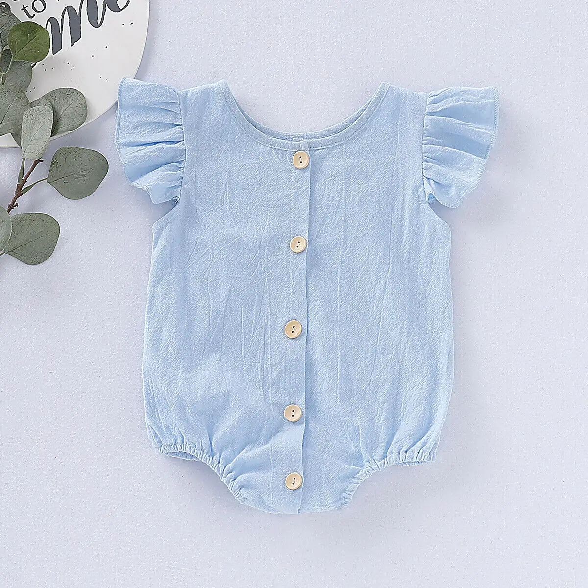 2019 solid color Summer Newborn Infant Baby Girls Boys Linen Romper Outfits Jumpsuit Bodysuit hot sale unisex bodysuits