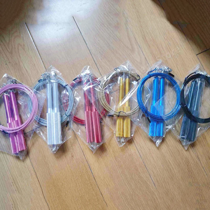 Cuerda para saltar con rodamiento para hombres y mujeres, Crossfit, ponderada, alta resistencia, mango de aleación de aluminio, acero, fitness, ejercicio, ajustable