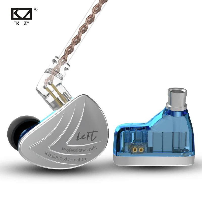 KZ AS16 8BA In Ear Earphone 8 Balanced Armature Headset High Sound Quality Monitor HiFi Earphone AS10 ZS10PRO ZSX C16 V90 AS12