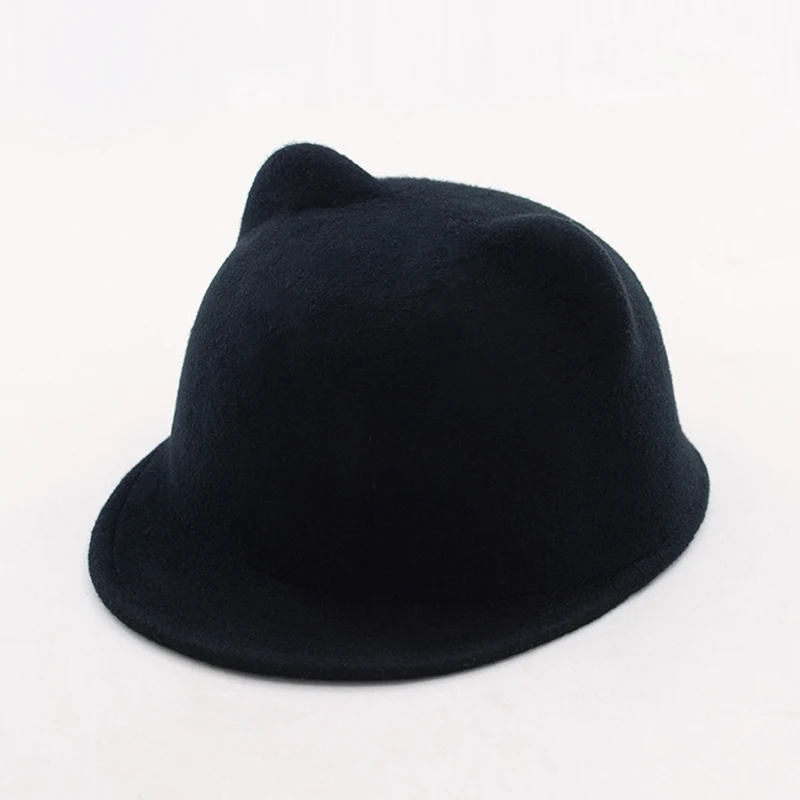 The latest fashion parent-child bowler hat hat felt hat Fedora hat girl girl child pure cat ear formal hat Mickey Cartoon cap