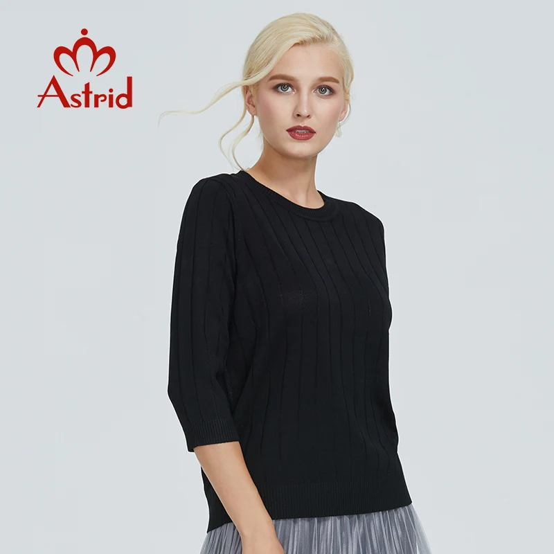 Astrid 2023 Autumn new arrival women sweater top light green short sleeve quality fashion women clothes ladies sweaters MS-005