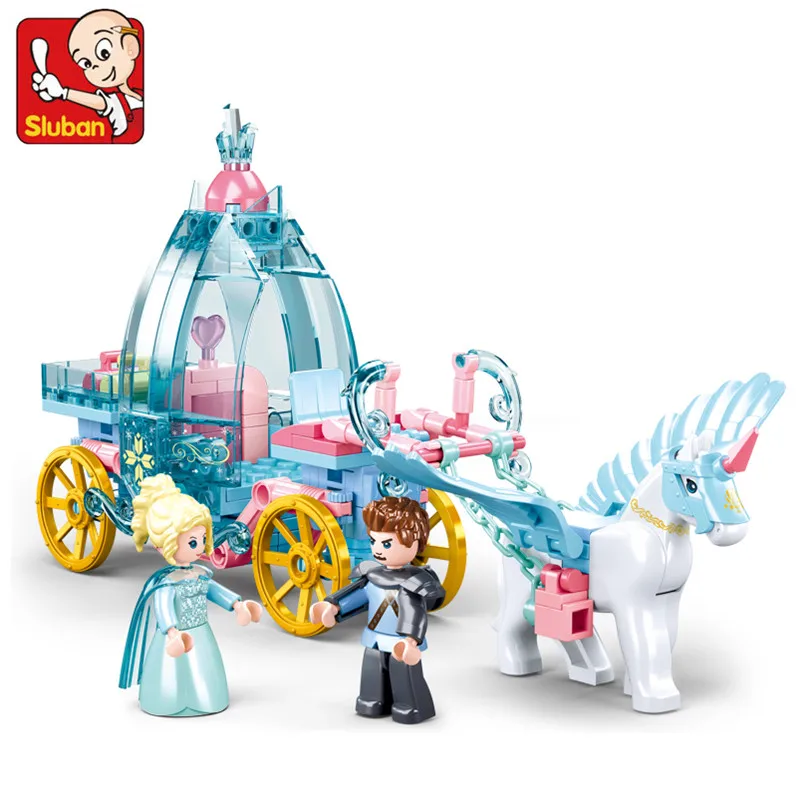 191Pcs Friends Ice and Snow Horse Carriage Building Blocks Sets Birthday Present DIY Creative Bricks Educational Toys for Girls