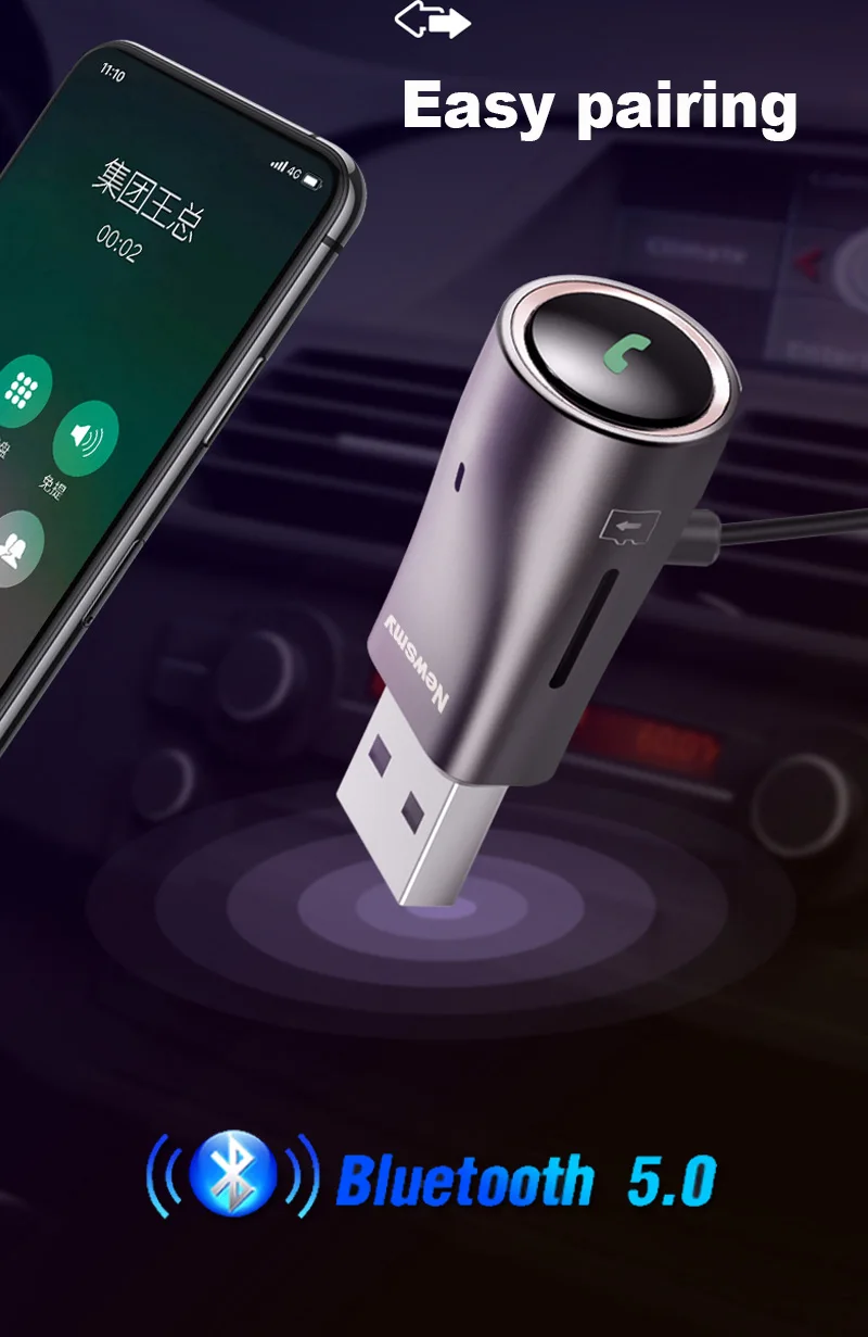 Bluetooth Ontvanger 5.0 3.5Mm Aux Jack Audio Draadloze Adapter Voor Car Speaker Muziek Zender Bluetooth Adapter Dongle Kabel