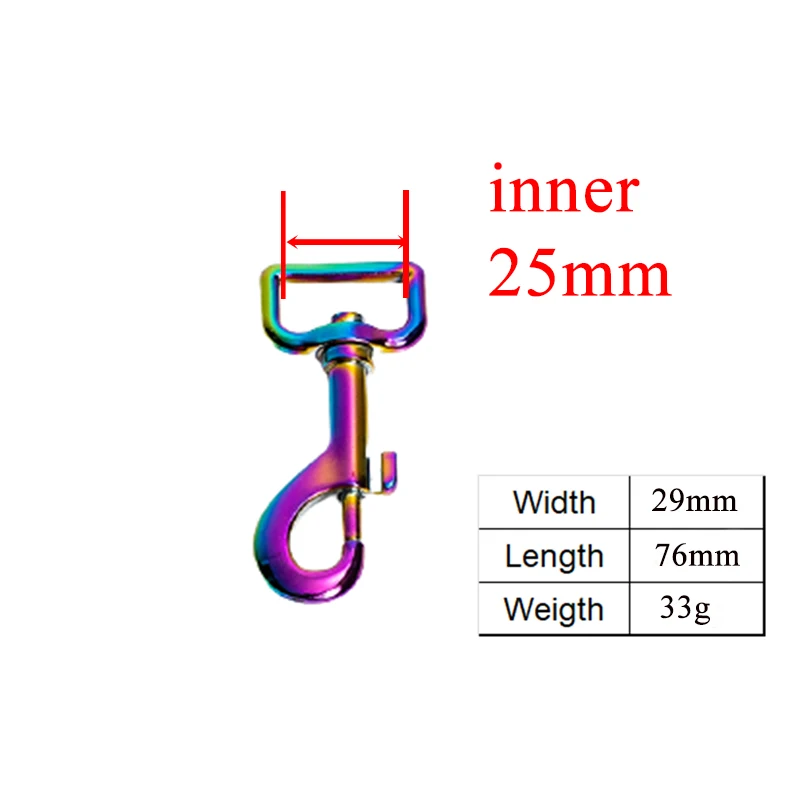 Imagem -06 - Fivela de Metal para Bolsa Webbing Swivel Snap Hook Acessório Faça Você Mesmo Mochila Durável Dureza Cores 25 mm 50 Pcs Lote