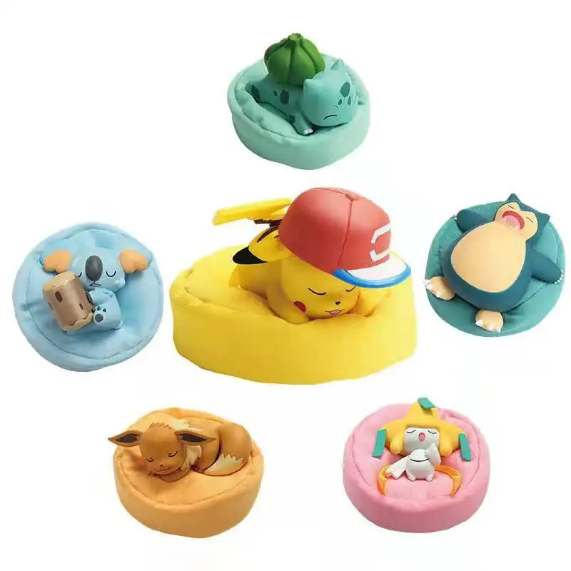 Figura de Anime de Pokémon Original, serie Starry Dream, Pikachu, Eevee, Snorlax, con Base de felpa, modelo de juguete, regalos de cumpleaños para niños