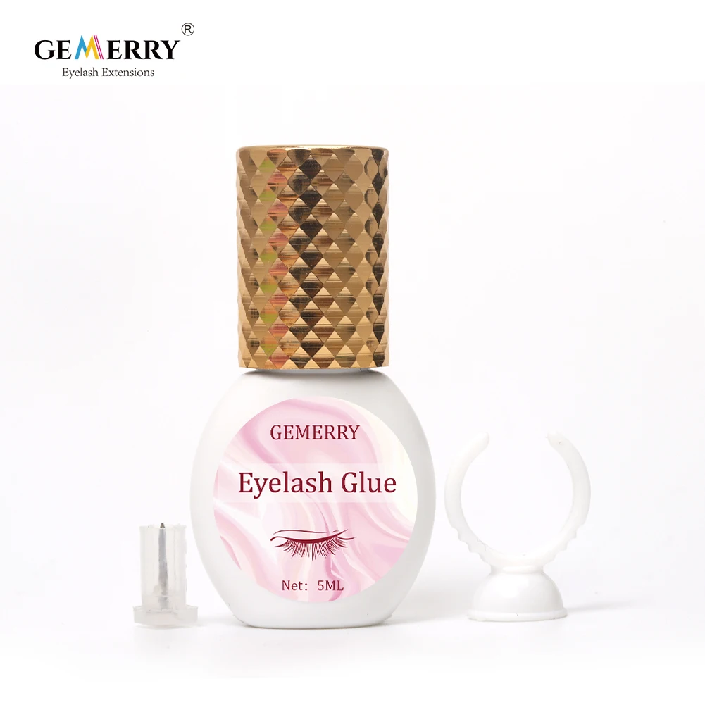 GEMERRY 5ml Eyelash Extensions Clear Glue 1-2s Fast Drying Eyelashes Glue Lash Glue Transparent Adhesive Retention Long Lasting