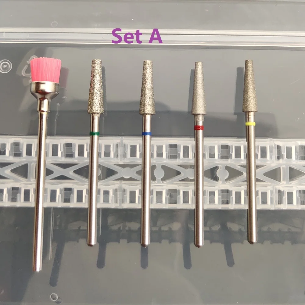 Coffret de forets à ongles coniques en carbure de sécurité, forets à ongles avec coupe, fraise en carbure pour manucure, enlever le gel, 14 sortes