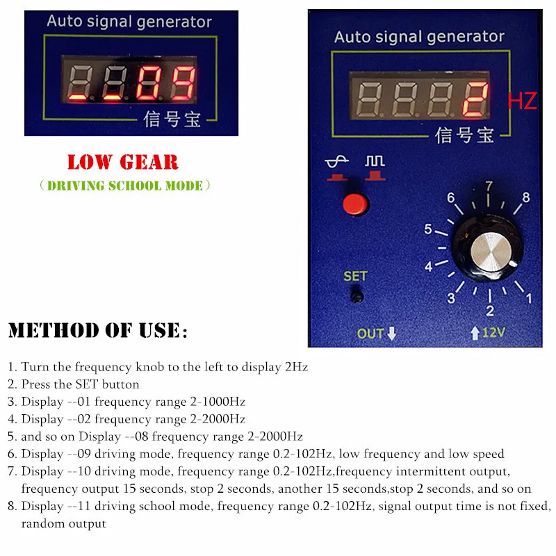 Imagem -05 - Gerador de Sinal Portátil Auto Vehicle Hall Sensor e Sensor de Posição do Virabrequim Signal Simulator Meter 2hz a 8khz