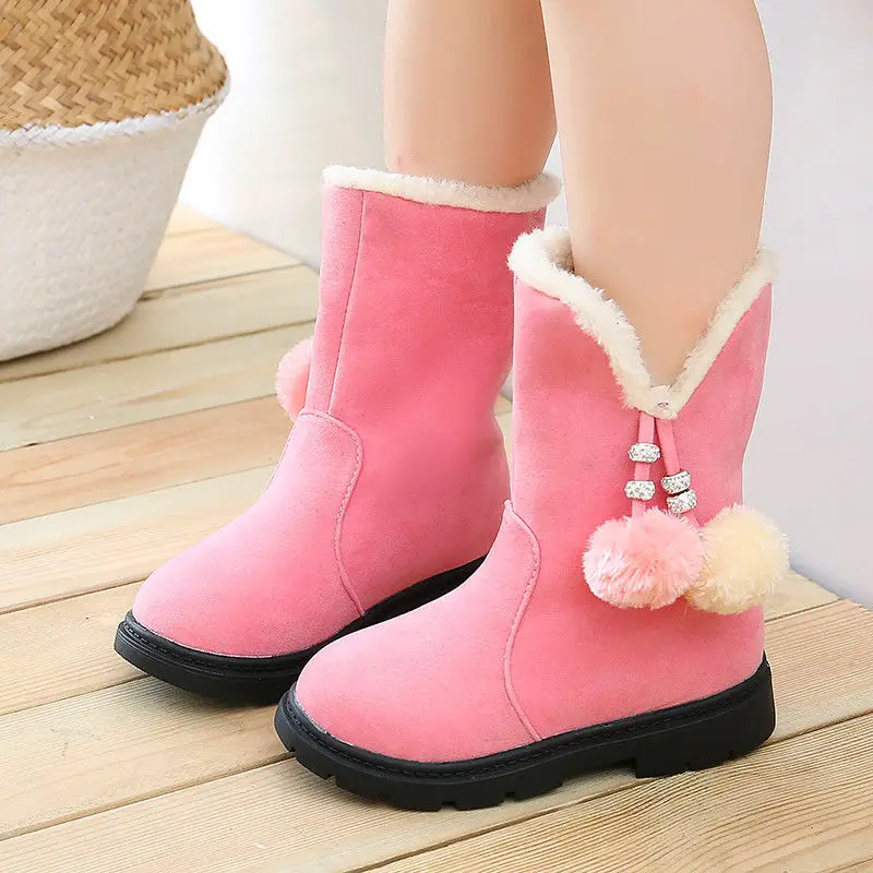 2022 Winter Children's Snow Boots Non-slip Warm Children's Shoes Girls Plus Velvet Cotton Boots Boys' Cotton Shoes Ankle Boots