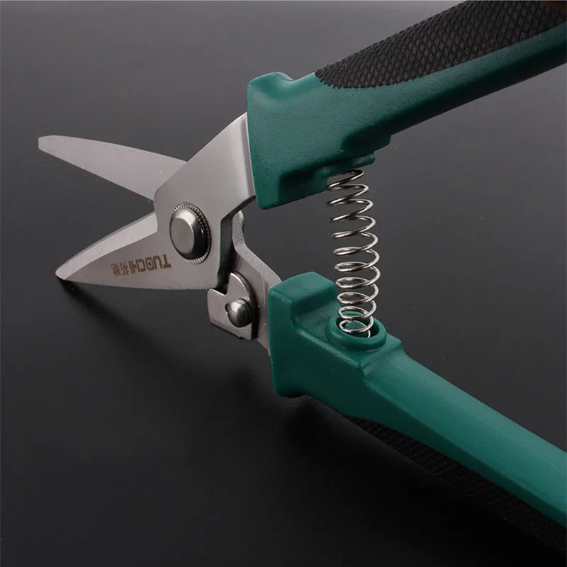 8 "Bẻ Cong/Thẳng Tín Snip Tấm Kim Loại Dao Cắt Đa Năng Răng Điện Tử Kéo Nặng Kéo Công Nghiệp Dụng Cụ Cầm Tay