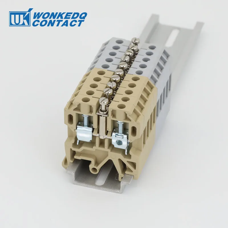 Puente de cableado SAK4 Q10 para SAK 4EN, Conector de cable de tornillo, accesorios de bloque de terminales de Riel DIN, puente fijo 4Q-10, 4 mm², 1 unidad