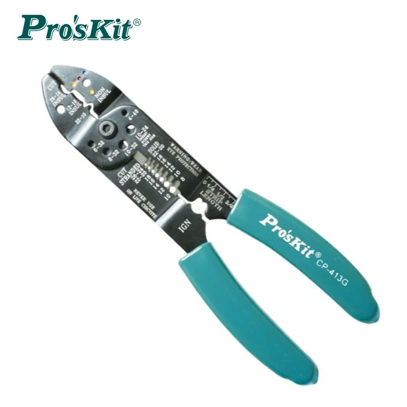 Proskit CP-413G 7-in-1 multifunctional electrician\'s pliers with stripping, cutting and crimping function needle-nose pliers