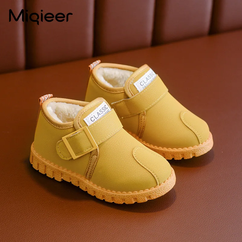 2021 New Design Children Sneakers Winter Baby Boys Girls Ankle Boots Waterproof  Non Slip Warm Plush Toddler Walking Snow Shoes