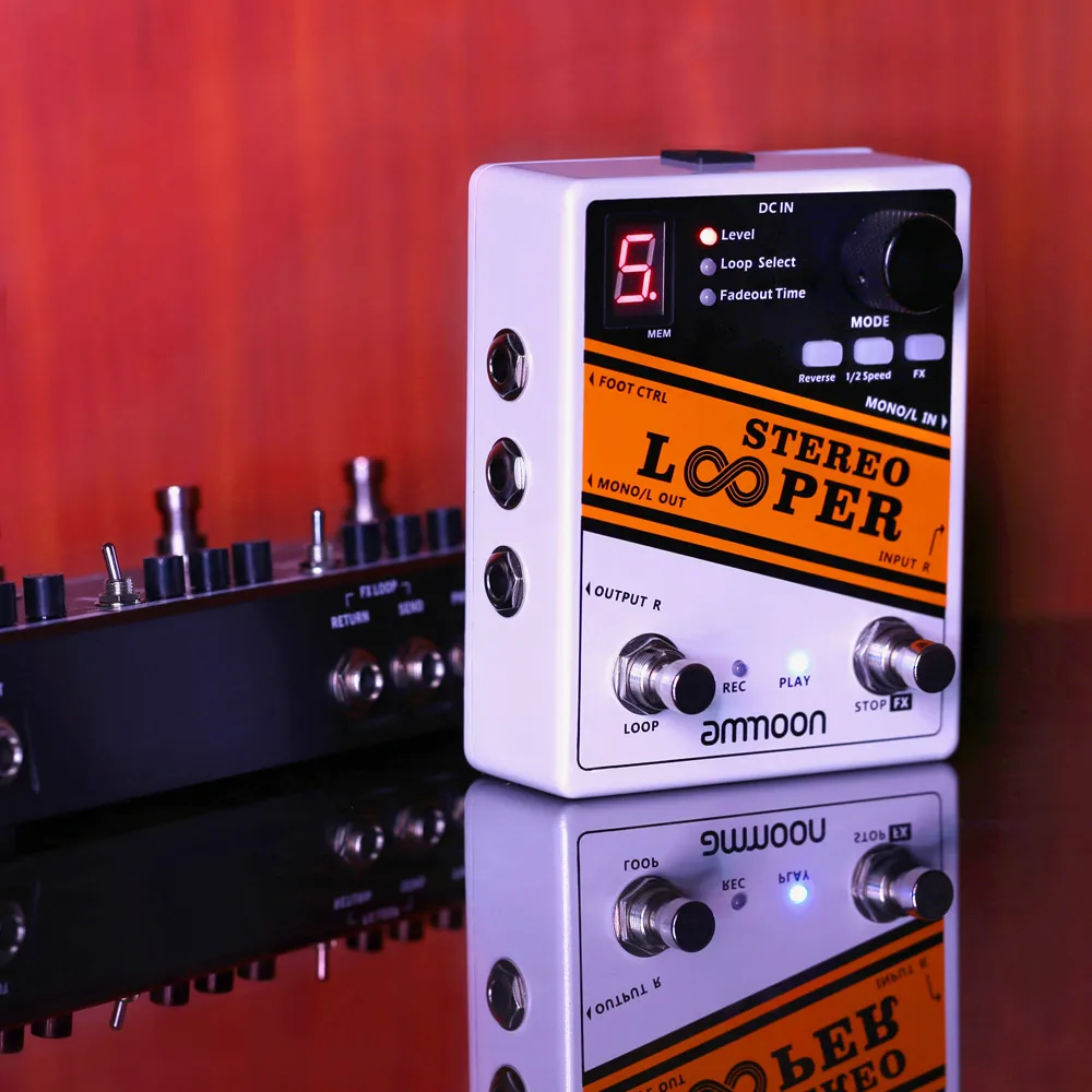 Ammoon Guitar Effect Pedal STEREO LOOPER Loop Recording Time and