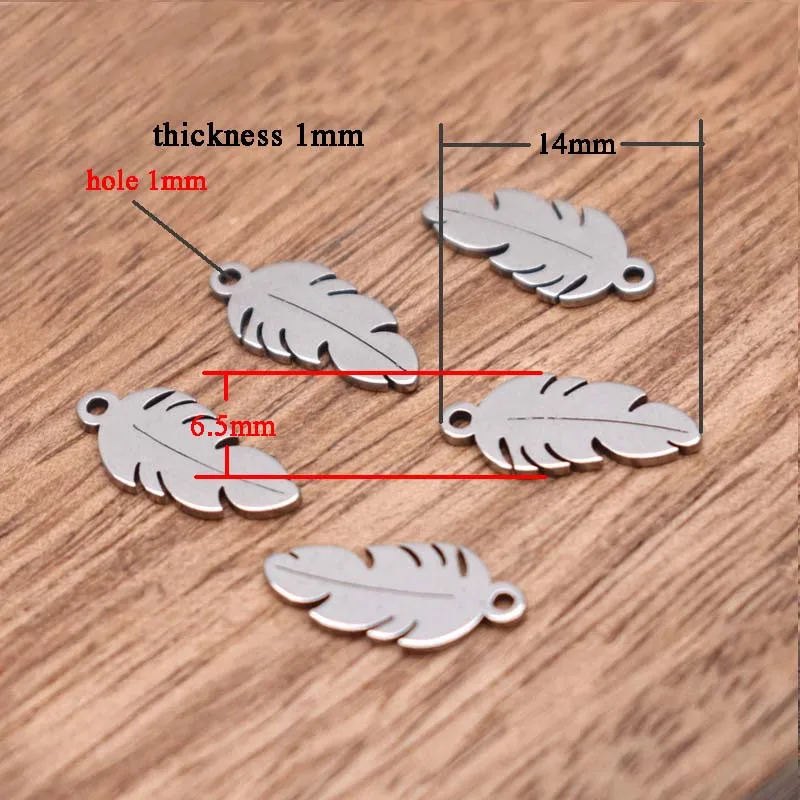 20pcs stainless steel Pendant Jewelry leaf charms Jewelry Findings Accessories DIY Pendant Necklace Making Wholesale