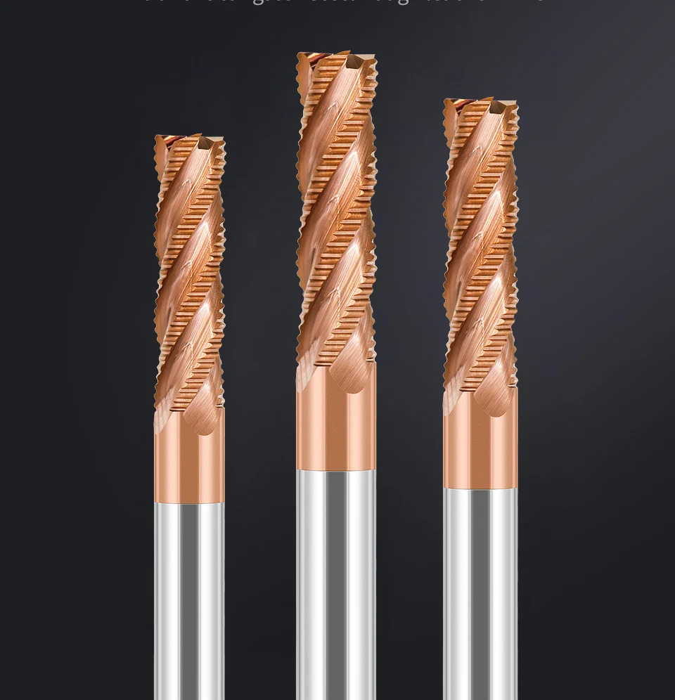 VACK HRC65 Schruppfräser Spiralschaftfräser Hartmetall Wolframstahl Fräser 4 Flöten Metall CNC Werkzeugmaschinen 6 8 10 mm – Detail 18