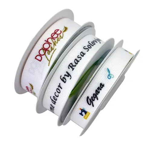 HAOSIHUI Anpassat Grosgrainband Tryckt Enkelsidigt 10~50~100 Yards Polyester Tvättbart Bleknar Inte 10 best sales marinblått band - №10