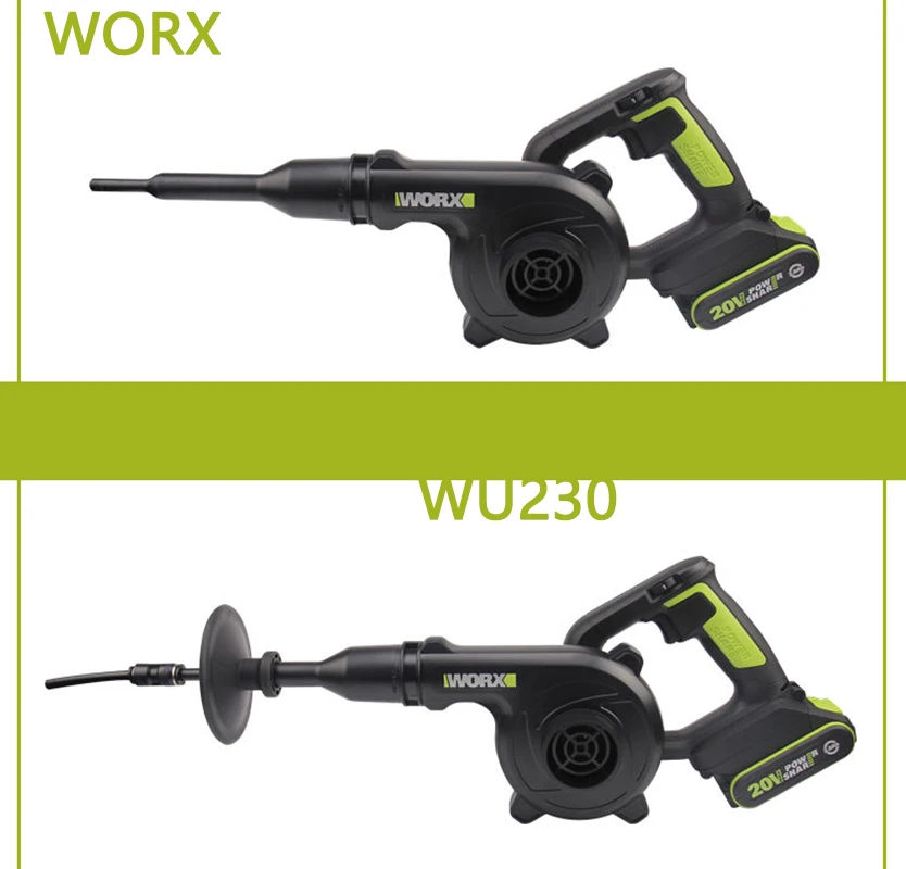 WORX مجفف الشعر WU230 مجمع غبار صناعي 20 فولت بطارية ليثيوم أدوات كهربائية