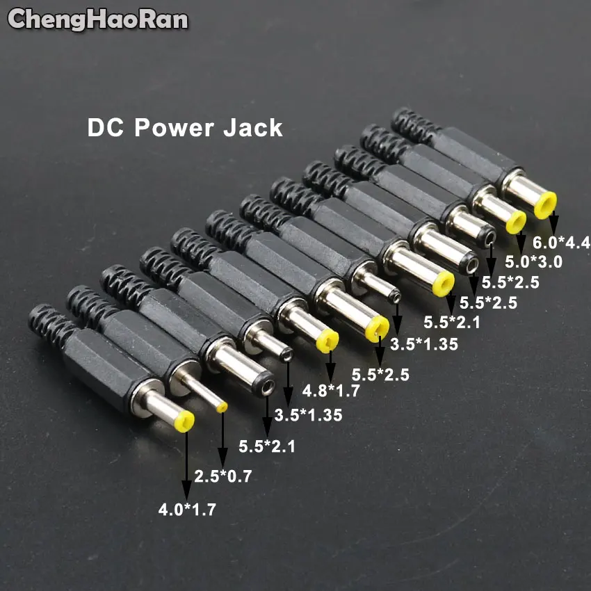 

ChengHaoRan DC Power Male Plug Jack Adapter 5.5x2.1mm 5.5x2.5mm 4.8x1.7mm 4.0x1.7mm 3.5x1.3mm 2.5x0.7mm DC Power Connector