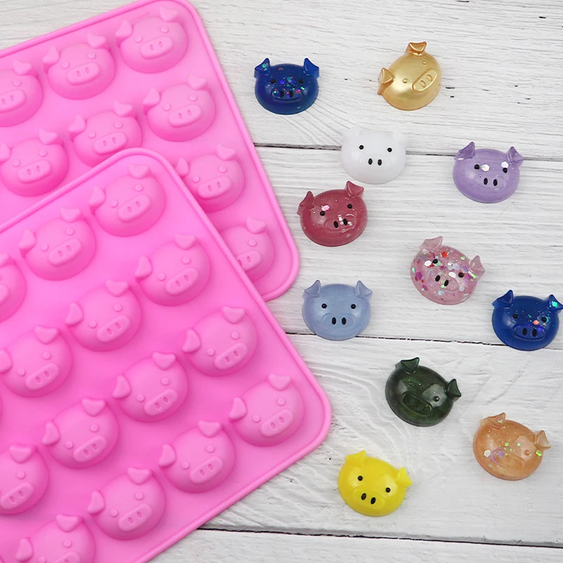 Cartoon Silicone Mold For Baking Stitch Bear Mouse Cat Pig Duck Chocolate Soap Mould Animal Cake Decorating Tool Cupcake Topper