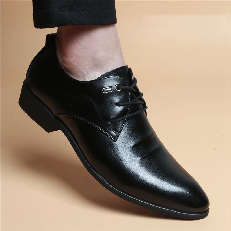 Men\'s Business Dress Office Shoes Classic Formal Leather Shoes For Men High Quality Casual Wedding Party Shoes Men Flats