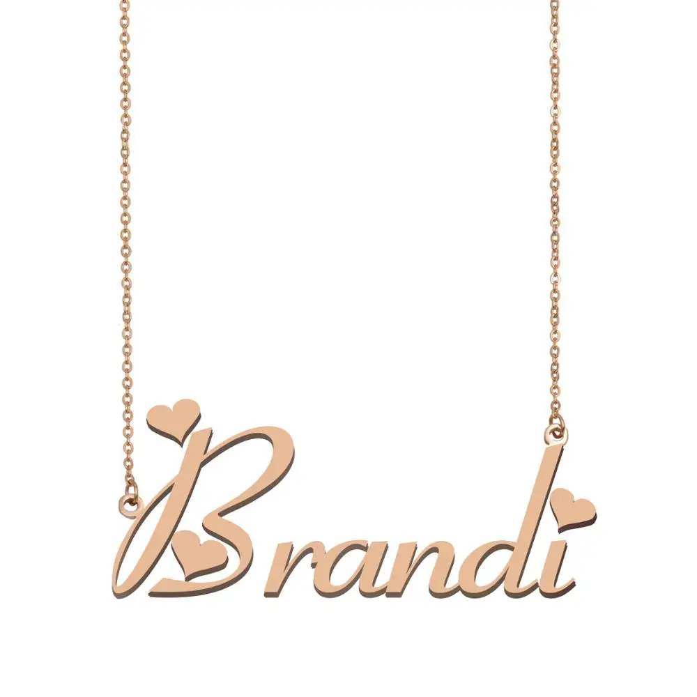 

Brandi Name Necklace Stainless Steel Custom Name Necklace for Women Girls Birthday Wedding Christmas Mother Days Gift