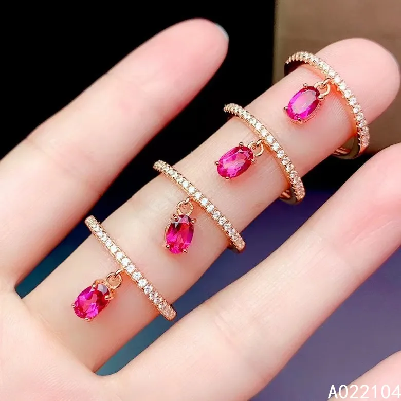 

KJJEAXCMY Boutique Jewelry 925 Pure Silver Inlaid Natural Pink Topaz Women's Ring Party Birthday Wedding New Year Gift