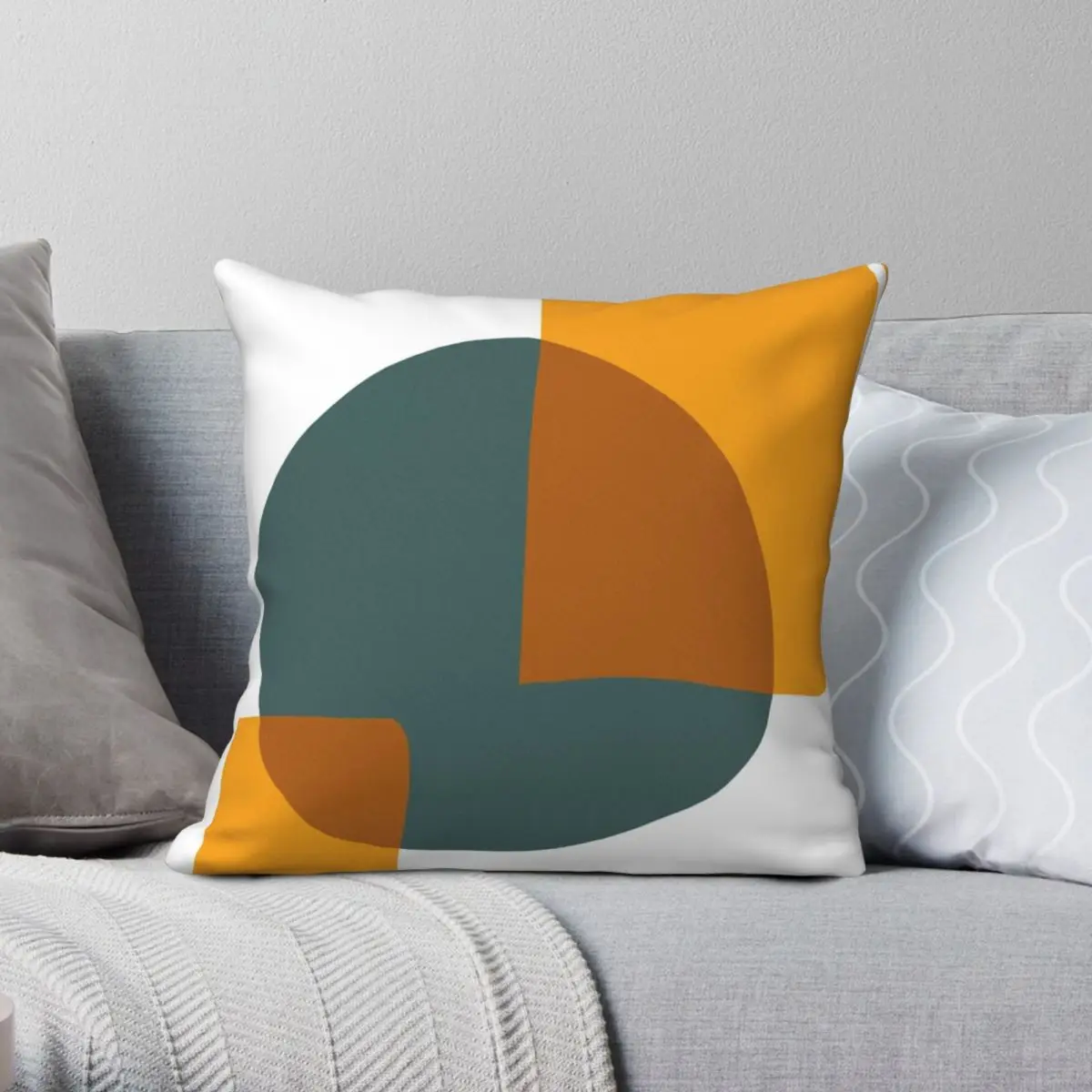 CIRCLE ABSTRACT Square Pillowcase Polyester Linen Velvet Printed Zip Decor Throw Pillow Case Bed Cushion Cover