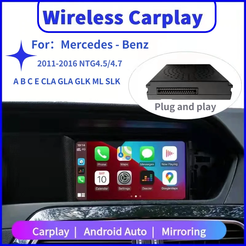 

Беспроводной CarPlay для Mercedes Benz класса A B C E GLK CLG GLA SLK ML, с функциями навигации AirPlay на базе Android