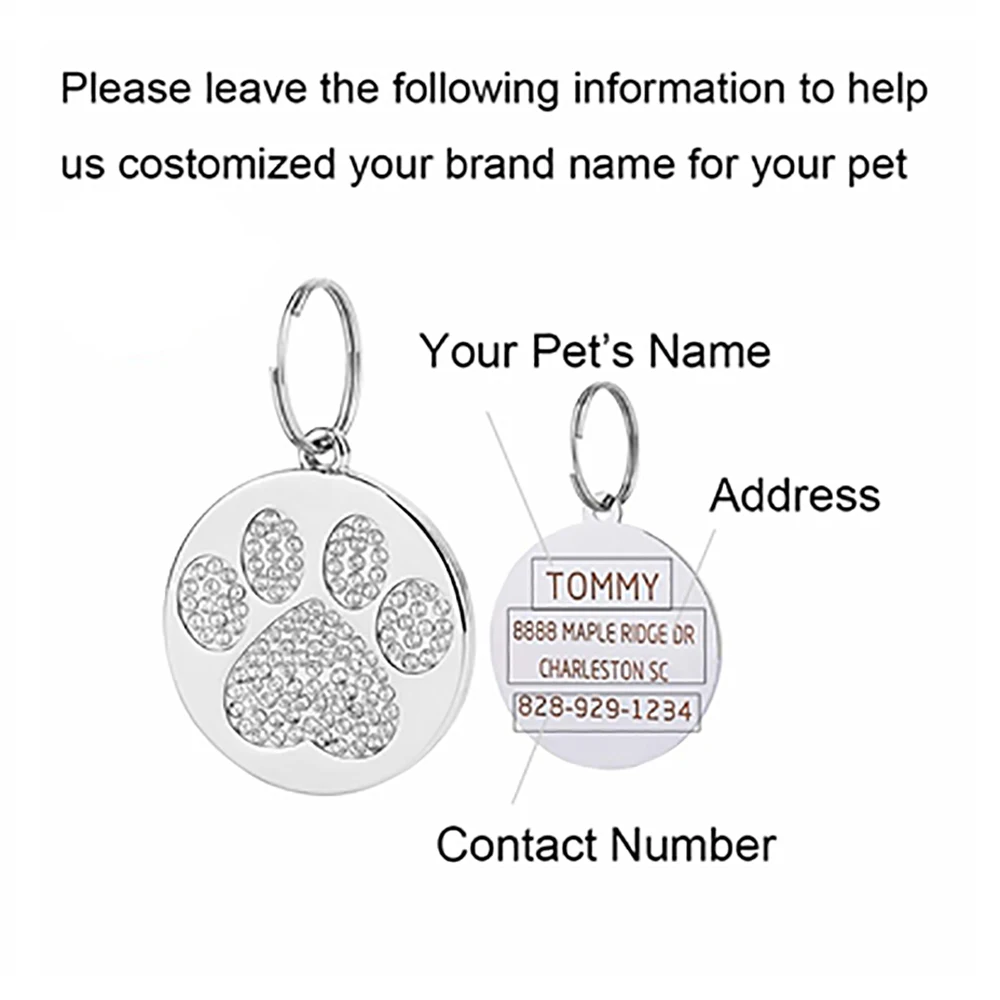 Personalized Dog Tags Pet ID Tag Engraved Name Tag for Dogs Cat Puppy Pets ID Name Collar Dog Nameplate Pet Accessories Bulldog