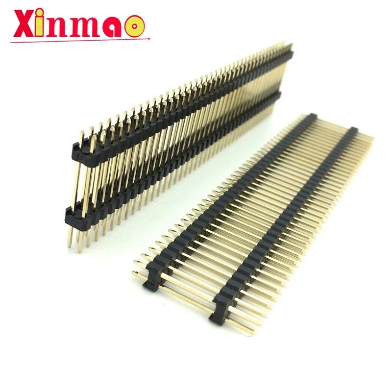 2 SZT. 2.54mm Podwójny plastikowy dwurzędowy męski złącze pinowe 40P do płytek PCB, listwa kołkowa 2*40p, długość 21 23 35mm 25mm 30mm