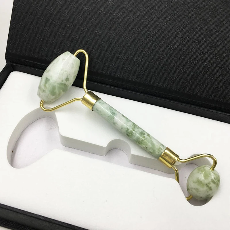 Natuurlijke Jade Gezicht Massager En Steen Facial Afslanken Lift Massage Jade Roller Voor Gezicht Kin Hals Schoonheid Huidverzorging Gereedschap huidverzorging