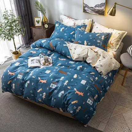 

3pcs Bedding Set Comforter Animals Duvet Cover Pillowcase Deer Flamingo Panda Leopard Cat Printed Bedclothes