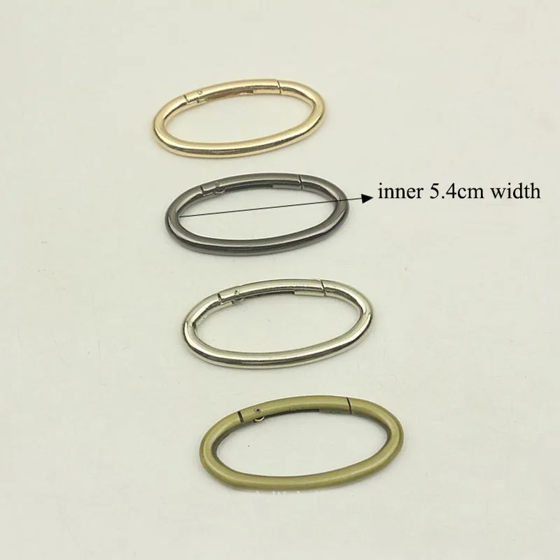 

10pcs 54mm Metal Oval Spring O Ring Buckles Openable Keyring Dog Snap Trigger Clasp Clip Bag Belt Leather Craft DIY Bag Parts