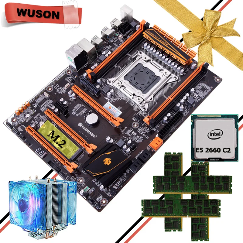 

Игровая материнская плата HUANANZHI X79 Deluxe LGA2011, высокоскоростной процессор Xeon E5 2660 C2, большой бренд RAM 64 Гб (4*16 Гб) REG ECC