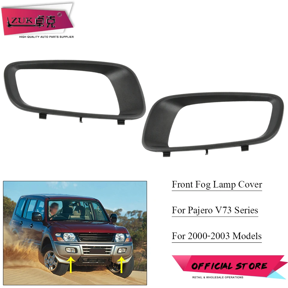 Car Front Fog Light Cover Lamp Garnish Frame Foglight Foglamp Hood For Mitsubishi Pajero Montero 2000-2003 V73 V75 V76 V77 V78