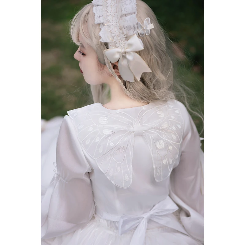 Princess Tea Party Sweet Lolita Elegant Dress Vintage Streamer Yarn  Butterfly Lolita Long Sleeve Dress Cosplay Cos Loli