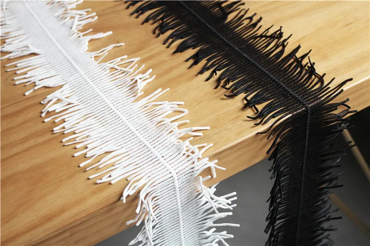 Embroidered Tassel Lace Trim French Black White DIY Patchwork Neckline Cuff Decor Skirts Wedding Dress Designer Accessories