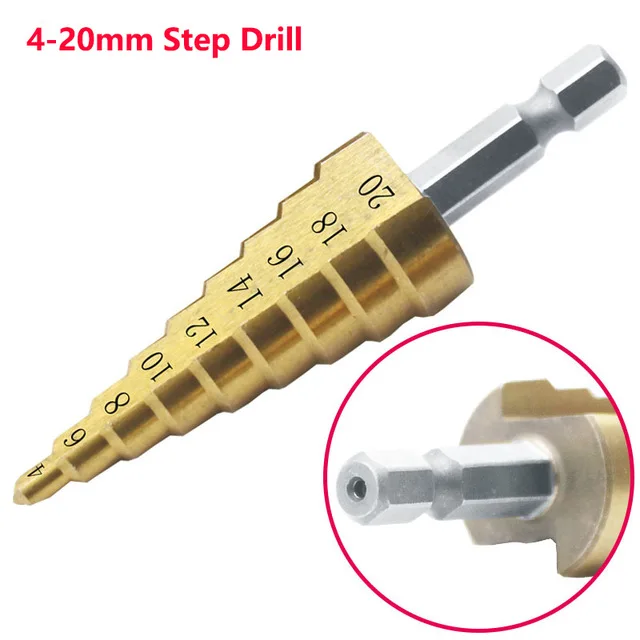 Wiertło stopniowe 32MM metalowe wiertła Spade Bit schodkowe krok Drizzle wiertła stopniowe metalowe wiertła HSS pokryte tytanem narzędzia do drewna