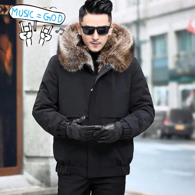 Thicken Men\'s Winter Coat Thick Parkas Jacket Men Outwear Hooded Male Faux Fur Lined Snow Warm  Casaco Feminino Y123