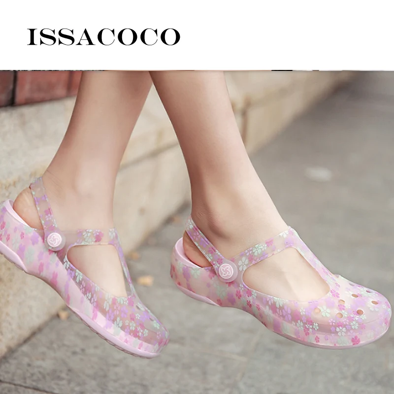 ISSACOCO Sandal Women Lady Spring Shoes Women Summer Sandals Flat Beach Sandals Summer Sandals Platform Summer Ladies Shoes