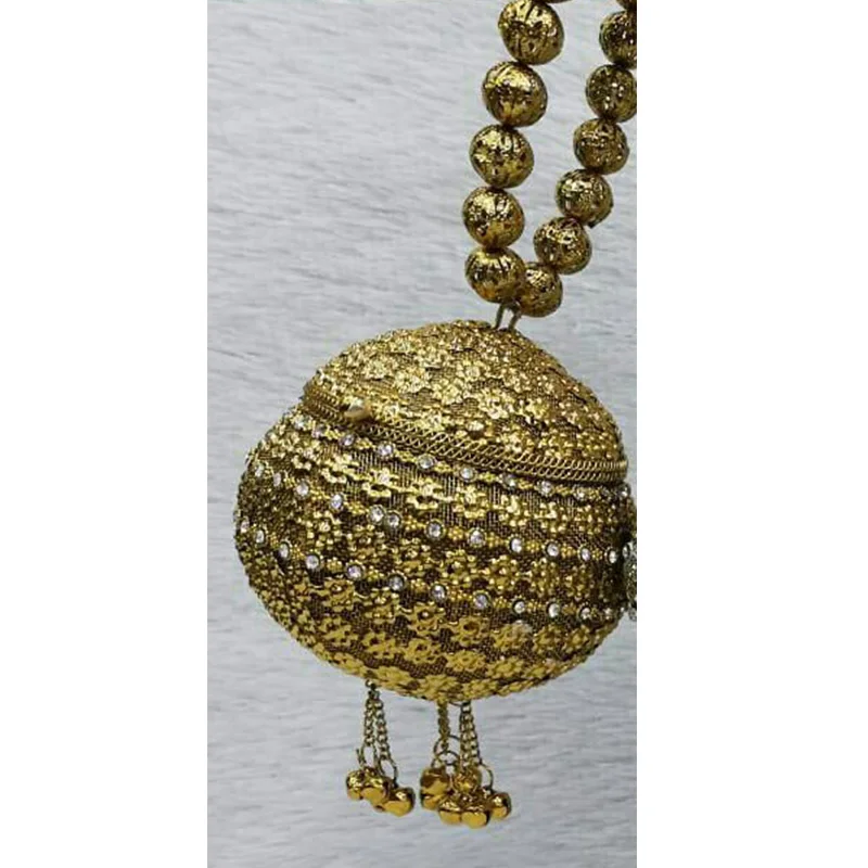 DOYUTIG Classical Indian Style Women\'s Metal Beaded Evening Bag Lady Handmade Short Tassel Wedding Handbag Luxury Party Bag F783