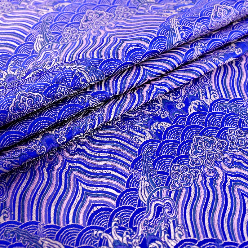 Purple satin fabrics brocade jacquard pattern garment fabric for DIY patchwork design material for sewing cheongsam and kimono