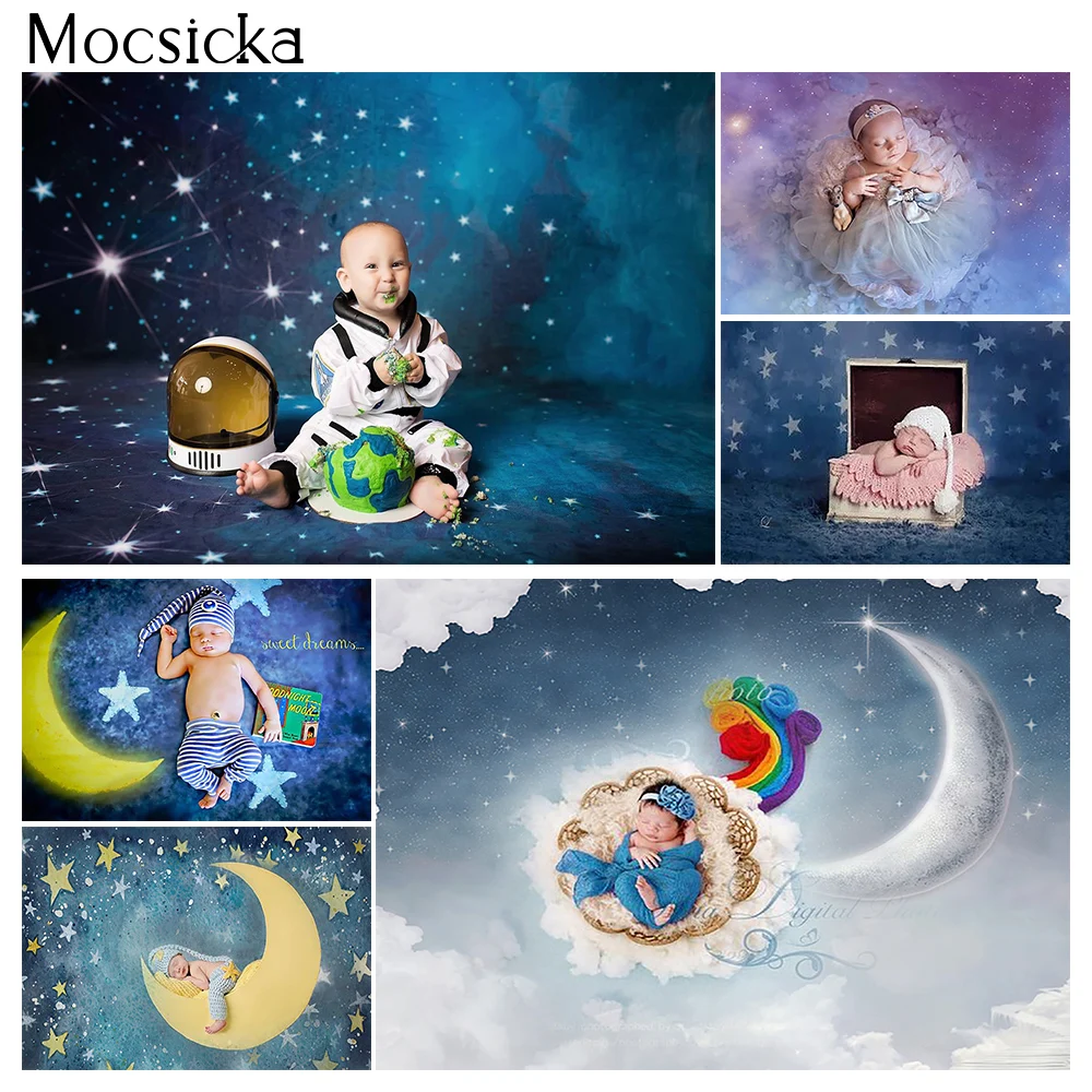 

Twinkle Twinkle Little Star Backdrop for Photography Gold Glitter Flash Photo Background Newborn Kids Birthday Portrait Backdrop