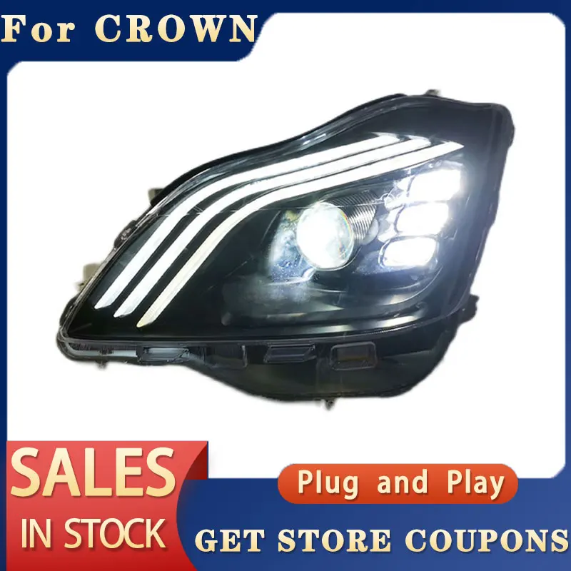 สำหรับรถ TOYOTA CROWN 2005-2009ไฟ DRL Day Running Light LED Bi Xenon ไฟตัดหมอกรถยนต์อุปกรณ์เสริมมงกุฎไฟฉายคาดศีรษะ