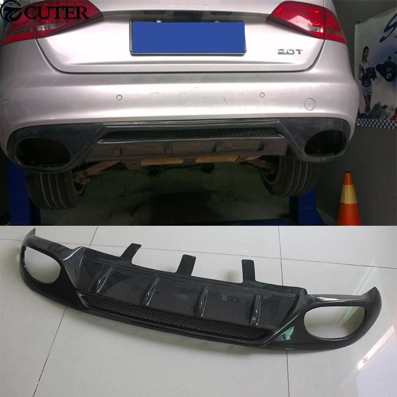 A4 B8 S-line Carbon Fiber Rear Bumper Lip Diffuser for Audi A4 B8 Sline 09-12